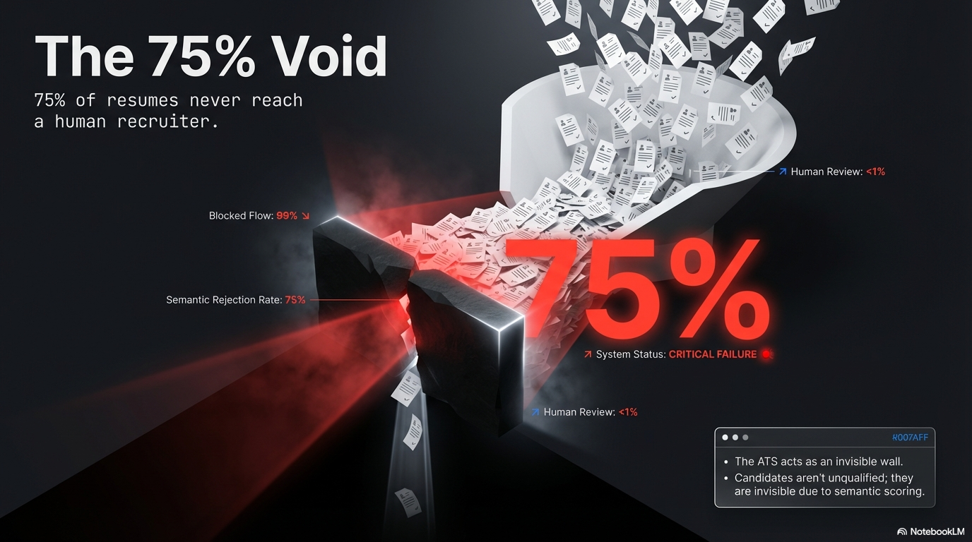 The ATS Black Box — 75% of resumes rejected before a human sees them, zero visibility into why